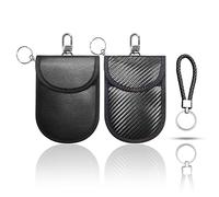 2 Pack Car Keys Faraday Pouch +1 PCS Key Rope, Car Key Signal Shielding Bag, RFID Anti-Theft Signal Blocking,Keyless Signal Blocking Key Case