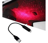 2-Pack Car LED Light Strip Interior, Red USB Starry Sky Projector Light, 360° Flexible High-Brightness Car Interior Mood Light, Romantic LED Night Lamp for Vehicle Roof, Bedroom, Party, Christmas