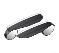 2 Pack Car Rain Eyebrow Shield Guard for Rearview Mirror with 360° Adjustable Blind Spot Mirror, Black ABS + Glass, 17 x 5.5 cm, Fits Fold