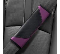 2-Pack Car Seat Belt Cover, Carbon Fiber Style Shoulder Strap Pads, Soft Breathable Leather Harness Pad, Car Seatbelt Protector for Comfort & Safety, Universal Fit for Cars, Trucks, SUVs (Purple)