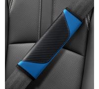 2-Pack Car Seat Belt Cover, Carbon Fiber Style Shoulder Strap Pads, Soft Breathable Leather Harness Pad, Car Seatbelt Protector for Comfort & Safety, Universal Fit for Cars, Trucks, SUVs (Blue)