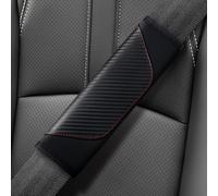 2-Pack Car Seat Belt Cover, Carbon Fiber Style Shoulder Strap Pads, Soft Breathable Leather Harness Pad, Car Seatbelt Protector for Comfort & Safety, Universal Fit for Cars, Trucks, SUVs (Black)