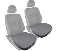 2 Pack Car Seat Cover PU Leather, Car Seat Protector for Front Seat Bottom with Storage Pocket, Anti-Slip Soft Cushion for Driving, 2pcs Front Cover, Universal Fit 90% of Vehicle,Grey