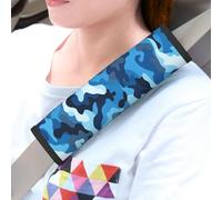 2 Pack Car Seatbelt Covers Blue camouflage pattern Harness Pads Pram Strap Covers Backpack Shoulder Pad Automotive Seat Belt Cushion Pad Cover for Car Seat Belt Protect Your Neck and Shoulder
