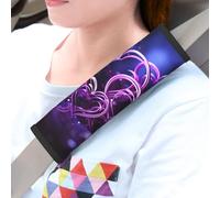 2 Pack Car Seatbelt Covers Fashional Purple Hearts Harness Pads Pram Strap Covers Backpack Shoulder Pad Automotive Seat Belt Cushion Pad Cover for Car Seat Belt Protect Your Neck and Shoulder