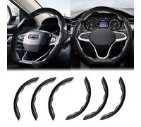 2 Pack Car Steering Wheel Covers, Carbon Fiber Anti-Skid Segmented Steering Wheel Cover Protector Universal for Auto/Truck/Suv/Van Accessories(Black)