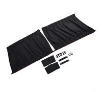 2-Pack Car Sun Visor Curtains for Front & Rear, 50 x 39 cm Black Casement Shade Covers with Double-Sided Tape Rails - UV-Blocking,