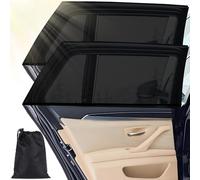 2 Pack Car Window Shades for Baby, Breathable Rear Car Sun Shade, Mesh Window Sunshades for Block UV Ray Mosquito, Elastic Cars Sun Shade for Kids/Baby/Adults/Pets Fits All 98% Cars, with Storage Bag
