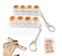 2 Pack Caramel Bread Keyboard Fidget Toy - Crisp Sound,Stress Relief Fidget Clicker Keychain,Quiet Anxiety Toys for Adults at Work, Travel, Home - Anxiety Relief & Focus Boost (Caramel Bread)