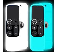 2 Pack Case Compatible with Apple TV 4K/ 4th Gen Remote Light Weight Anti-Slip Shock Proof Silicone Cover for Controller for Apple TV Siri Remote (Blue and White Glow)