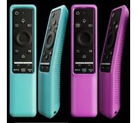 2 Pack Case Compatible with Samsung Smart TV Remote Controller BN59 Series, Light Weight Silicone Cover Protector Shockproof Anti-Slip Remote Skin Sleeve - Glow Purpleand Glow SkyBlue