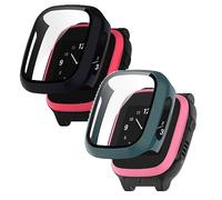 2 Pack Case Compatible with Xplora X5 Play with Screen Protector, Hard PC Overall Shockproof Bumper Cover Case for Xplora X5 Play Kids Smartwatch (Black/Green)