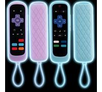 2 Pack Case Cover for Hisense/TCL Roku TV Steaming Stick/Express Universal Replacement Controller Silicone Protective Sleeve Skin Glow in The Dark