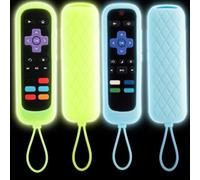 2 Pack Case Cover for Hisense/TCL Roku TV Steaming Stick/Express Universal Replacement Controller Silicone Protective Sleeve Skin Glow in The Dark