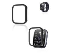 (2 Pack) Case for Amazfit Bip 6, yystao Hard PC Case Cover with 9H Tempered Glass Screen Protector Full Coverage Integrated Protective Cover, Black & Black