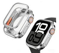 2 Pack Case for Apple Watch Series SE 3/2/1 (2025/2022/2020) / Series 6 5 4 40mm Screen Protector (Looks Like Ultra&Ultra2) 360° Overall Protective Protective Glass Cover + Back Frame+Crown,Silvery