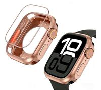 2 Pack Case for Apple Watch Series SE 3/2/1 (2025/2022/2020) / Series 6 5 4 44mm Screen Protector (Looks Like Ultra&Ultra2) 360° Overall Protective Protective Glass Cover+Back Frame+Crown,Rose Gold