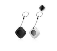2 Pack Case for CHZHVAN Key Finder, yystao Protective Silicone Case Cover Compatible with CHZHVAN World Tag, Lanyard included, Durable, Shockproof and Anti-Lost Design (White & Black)