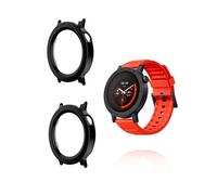 (2 Pack) Case for CMF by Nothing Watch 3 Pro Smartwatch, yystao Hard PC Case Cover with 9H Tempered Glass Screen Protector, Full Coverage Integrated, Black & Black