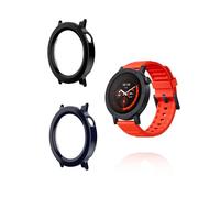 (2 Pack) Case for CMF by Nothing Watch 3 Pro Smartwatch, yystao Hard PC Case Cover with 9H Tempered Glass Screen Protector, Full Coverage Integrated, Black & Blue