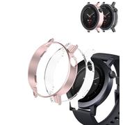 (2 Pack) Case for CMF by Nothing Watch 3 Pro, yystao Hard PC Half-wrapped Case Cover Compatible with CMF Watch 3 Pro, Shock Absorption, Lightweight, Pink & Clear