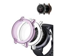 (2 Pack) Case for CMF by Nothing Watch 3 Pro, yystao TPU Half-wrapped Case Cover Compatible with CMF Watch 3 Pro, Shock Absorption, Lightweight，Easy Installation, Purple & Clear