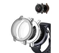 (2 Pack) Case for CMF by Nothing Watch 3 Pro, yystao TPU Half-wrapped Case Cover Compatible with CMF Watch 3 Pro, Shock Absorption, Lightweight，Easy Installation, Black & Clear