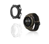 (2 Pack) Case for COROS NOMAD Smartwatch, yystao Hard PC Case Cover with 9H Tempered Glass Screen Protector, Full Coverage Integrated, Black & Clear