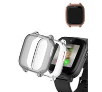 (2 Pack) Case for Cosmo JrTrack 5, yystao TPU Half-wrapped Case Cover Compatible with Cosmo JrTrack 5, Shock Absorption, Lightweight，Easy Installation, Black & Clear