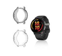 (2 Pack) Case for Garmin Bounce 2, yystao TPU Half-wrapped Case Cover Compatible with Garmin Bounce 2, Shock Absorption, Lightweight，Easy Installation, Black & Clear