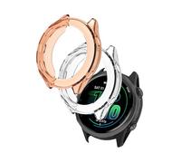 (2 Pack) Case for Garmin Forerunner 570 42MM Premium Running Smartwatch,Soft Flexible TPU Thin Lightweight Bumper Cover Protector for Garmin Forerunner 570,(Transparent + Transparent Orange)