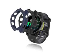 (2 Pack) Case for Garmin® Forerunner® 970 Smartwatch, yystao TPU Hollowed Armor Watch Cover Compatible with Garmin Forerunner 970 47mm, Shock Absorption, Black & Blue