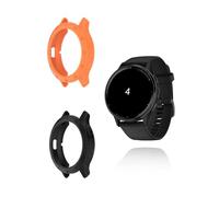 (2 Pack) Case for Garmin Venu 4 45mm Smartwatch, yystao TPU Hollowed Armor Watch Cover Compatible with Garmin Venu 4 45mm, Shock Absorption, Lightweight, Black & Orange