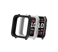 (2 Pack) Case for Garmin Venu X1 Smartwatch,Leather Texture Design PU Thin Lightweight Bumper Cover Protector for Garmin Venu X1,(White + Black)