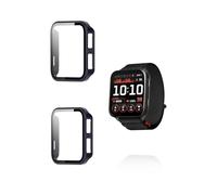 (2 Pack) Case for Garmin Venu X1 Smartwatch, yystao Hard PC Case Cover with 9H Tempered Glass Screen Protector, Full Coverage Integrated, Blue & Blue