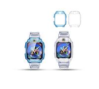 2 Pack,Case for imoo Z11 Watch,daunke Ultra Slim Hard TPU Proctective Cover,Shockproof,Scratch Resistant,Sturdy and Durable,Translucent Blue +Transparent
