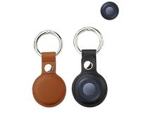 2 Pack Case for Motorola Moto Tag Tracker, yystao PU Leather Protective Case Cover, Durable, Shockproof and Anti-Lost Design (Black & Brown)