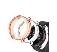 (2 Pack) Case for Polar Vantage V3/Polar Vantage M3, yystao TPU Half-wrapped Case Cover, Shock Absorption, Lightweight，Easy Installation, Orange & Clear