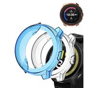 (2 Pack) Case for Suunto Run GPS Running Watch, yystao TPU Half-wrapped Case Cover Compatible with Suunto Run, Shock Absorption, Lightweight，Easy Installation, Blue & Clear
