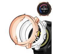 (2 Pack) Case for Suunto Run GPS Running Watch, yystao TPU Half-wrapped Case Cover Compatible with Suunto Run, Shock Absorption, Lightweight，Easy Installation, Orange & Clear