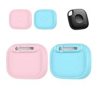 2-Pack Case for Tile by Life360 Mate,Full Waterproof Holder for Kids,with Invisible Pin for Tile Life360 Mate GPS Tracker,Soft Silicone,Anti-Scratch,Pink+Glow Blue