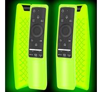 2 Pack Case Glow in The Dark Compatible with Samsung Smart TV Remote Controller BN59 Series, Silicone Cover Protector Shockproof Anti-Slip Skin Sleeve Green