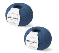 2-Pack Cashmere and Extra-fine Merino Wool Luxury Yarns for Hand Knitting and Crocheting, Made in Italy, (Blue - 10175, 2)