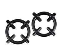 2 Pack Cast Iron Coffee Kettle Racks for Gas Stove, Black | Open Design with Bottom Grooves, Stable Support for Milk Pans and Smaller Pans in Kitchen or Camp Use