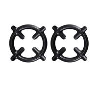 2 Pack Cast Iron Coffee Pot Rack for Gas Stove Kitchen Use | Black Open Design, Grooved Base, Easy Cleaning and Stable Support for Teapots and Camp Cooks