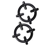 2 Pack Cast Iron Stove Support Rack for Coffee Pot | Black Rust-resistant Finish, Open Grooved Base Design, Non-slip Hold, for Cafés and Camp Cooking