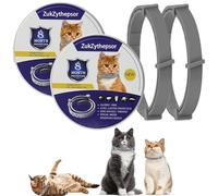 2-Pack Cat Calming Collar with Natural Essential Oils - 16-Month Protection, Waterproof & Adjustable, Safe for Kittens 7 Weeks and Older