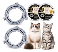 2 Pack Cat Collar, Adjustable & Waterproof,Natural Design, 36cm Long,16-Month Protection for Cats Over 7 Weeks