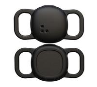 [2 Pack] Cat Collar Holder for Tile Life360 Sticker (2024) Tracker, Lightweight & Durable Flexible Anti-Lost Silicone Protective Cover for Dog & Pet Necklace Accessories, Fits 0.6-1.1" Width,Black