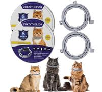 2 Pack Cat Collar with Natural Essential Oils - 16-Month Protection, Waterproof & Adjustable, Safe for Cats Over 7 Weeks